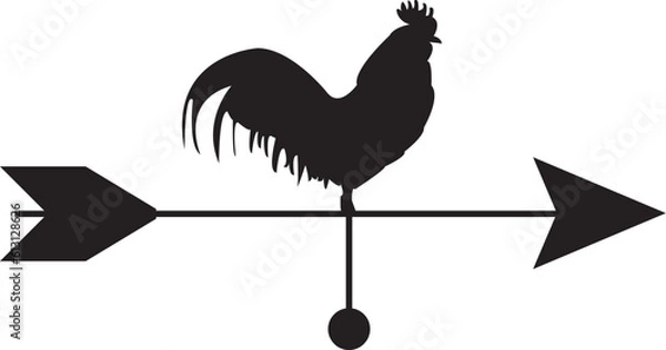 Obraz Weather vane rooster. Vector EPS10