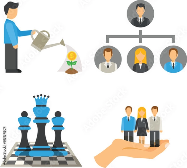 Fototapeta Business and Finance web icons in line style. Money, bank, contact, infographic. Icon collection. Vector illustration.