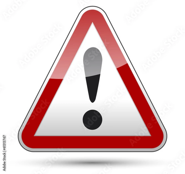 Fototapeta Exclamation mark danger triangle