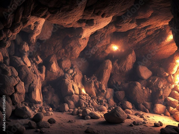 Obraz Rock cave entrance inside