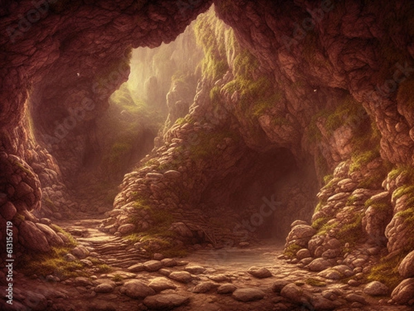 Obraz Rock cave entrance inside