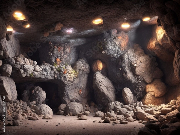 Obraz Rock cave entrance inside