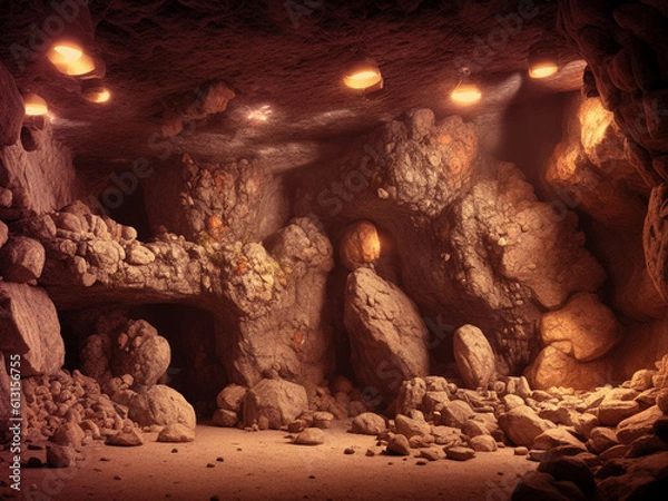 Obraz Rock cave entrance inside