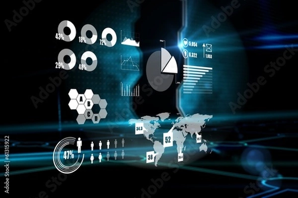 Fototapeta Composite image of technology interface