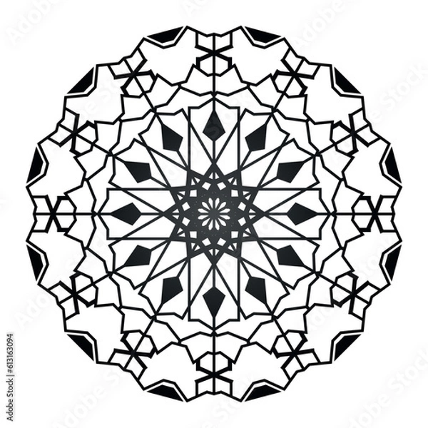 Obraz Abstract simple mandala art isolated on white background