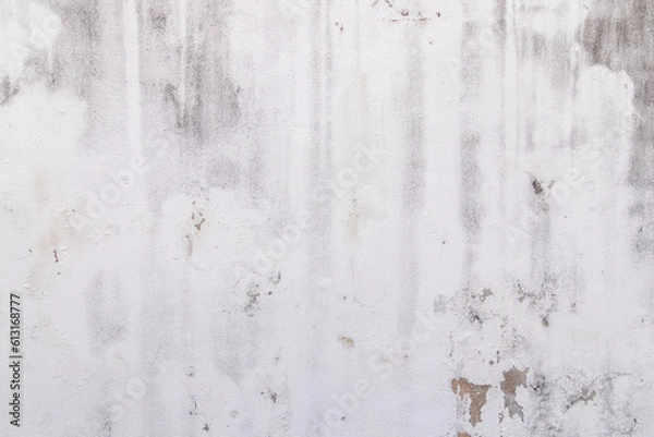 Fototapeta Empty interior for design, Old concrete white wall crack. Dirty cement wall texture and background.