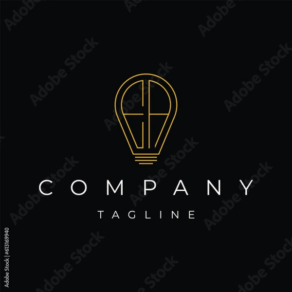 Obraz Letter EA AE initial lamp solution bulblight icon logo design vector template