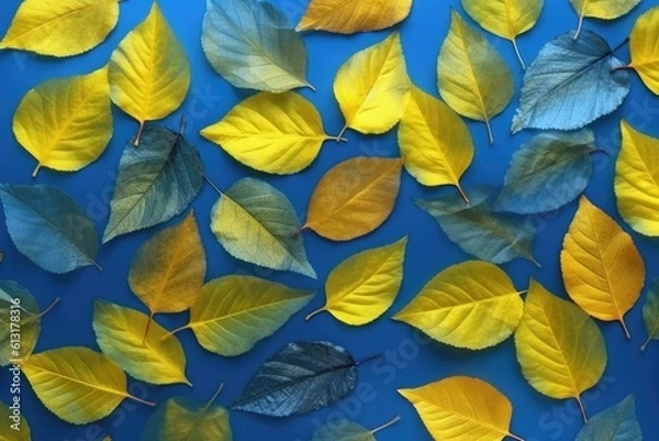 Fototapeta Pattern of beautiful leaves. Generative AI
