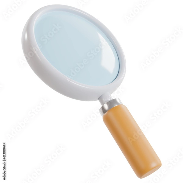Obraz Magnifying glass icon 3d render