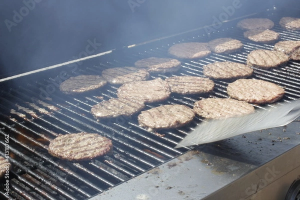 Obraz grilled meat on the grill