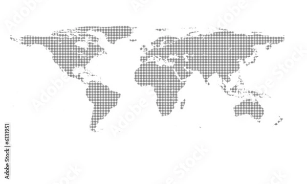 Obraz weltkarte dots grau