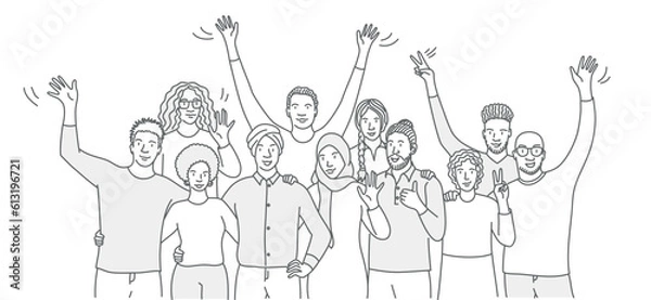 Obraz People greeting gesture.