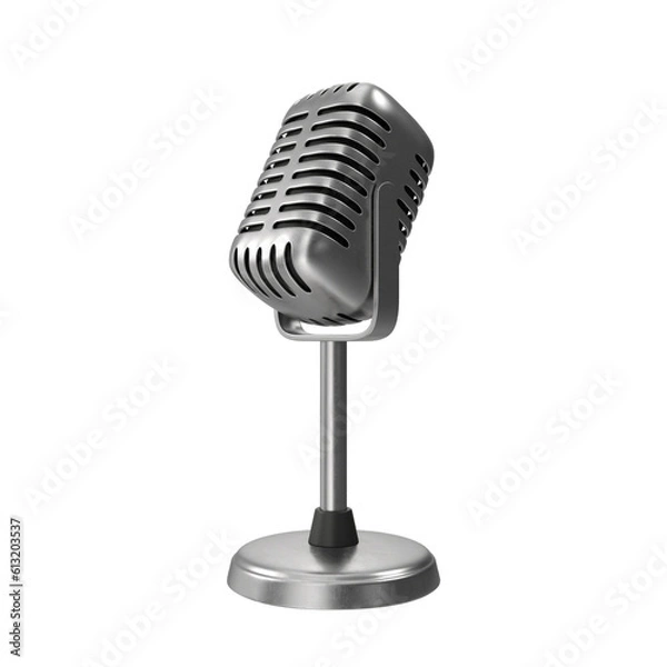 Fototapeta Stand retro microphone 3d  