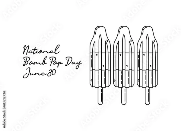 Fototapeta line art of national bomb pop day good for national bomb pop day celebrate. line art. illustration.