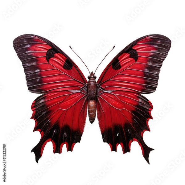Fototapeta Crimson rose butterfly -  Pachliopta hector. Transparent PNG. Generative AI