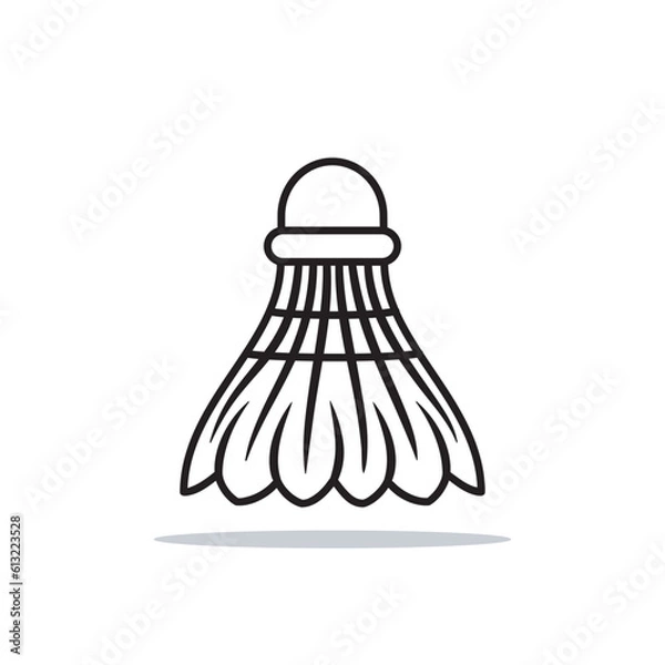 Obraz Cartoonish detailed shuttlecock isolated vector illustration.	