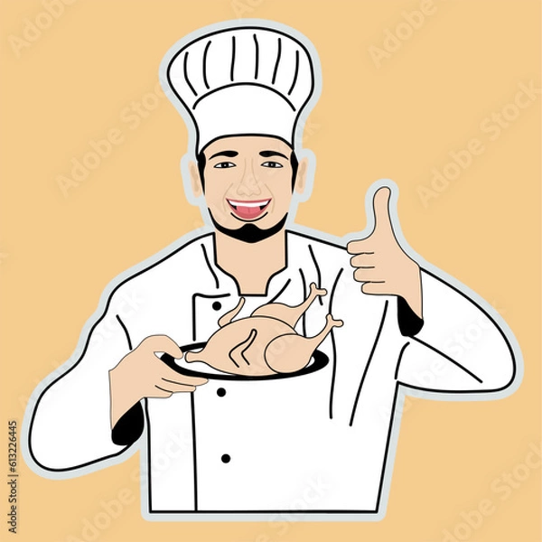 Fototapeta Chef Vector Collection: Culinary Delights for Design Projects. Cook, chef logo or label.