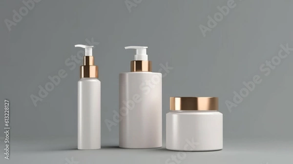 Fototapeta 3d render of blank cosmetics skincare product or pack. Generative ai