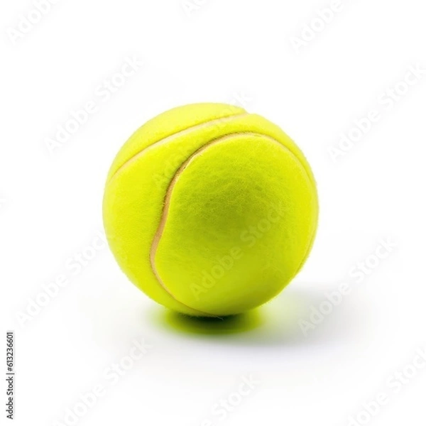 Fototapeta Tennis ball isolated on white background. Generative AI