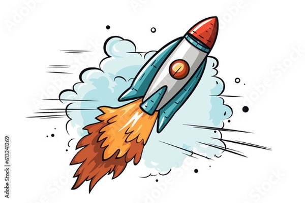 Obraz Rocket in space. Illustration