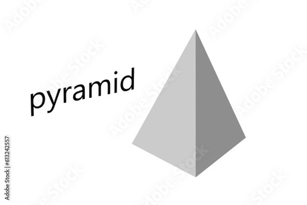 Obraz education for children geometric figure pyramid white background 3d rendering