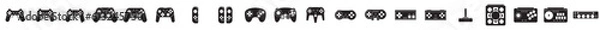 Fototapeta Game Controllers Glyph Set