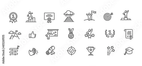 Fototapeta Success icon set.