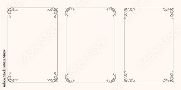 Obraz A set of vector frames with gorgeous corner decor