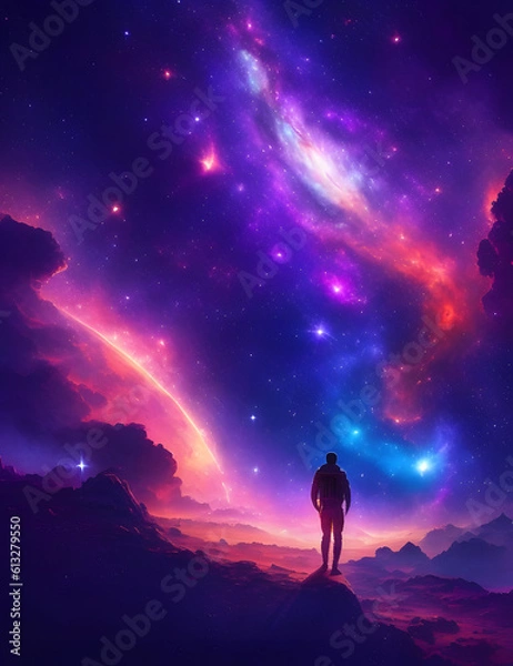 Fototapeta Lonely in the universe. AI generated