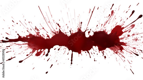 Fototapeta Splash of blood on transparent background - Generative AI