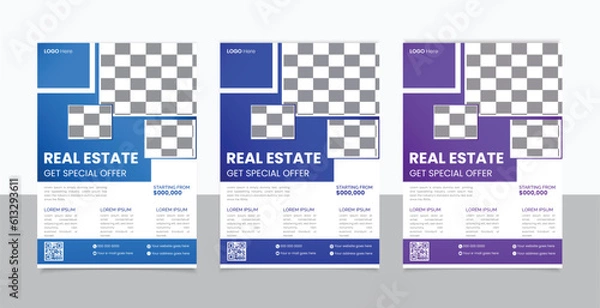 Fototapeta Medical flyer design template fully editable fresh A4 vector design template.