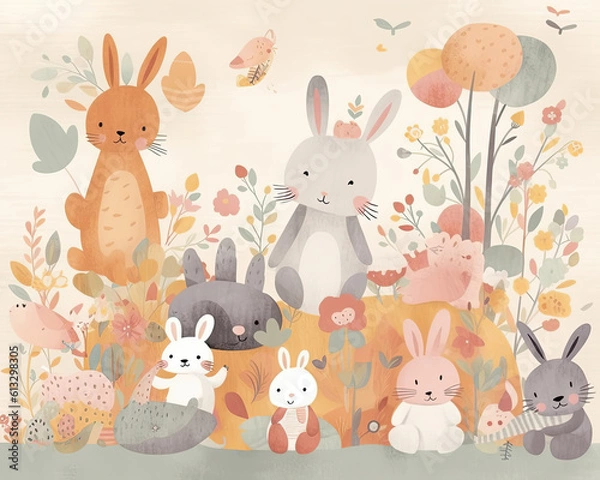 Fototapeta Let This Whimsical Number One Illustration Bring Joy to Your Babys Nursery