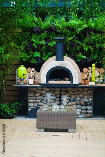 Obraz BBQ oven in a garden