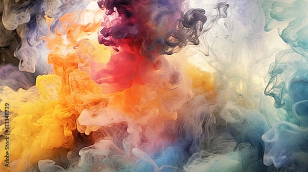 Fototapeta Watercolor Smoke Textured Background Colorful Pastel Illustration Generative AI