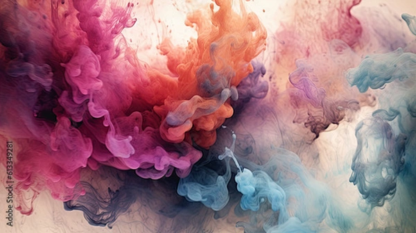 Fototapeta Watercolor Smoke Textured Background Colorful Pastel Illustration Generative AI