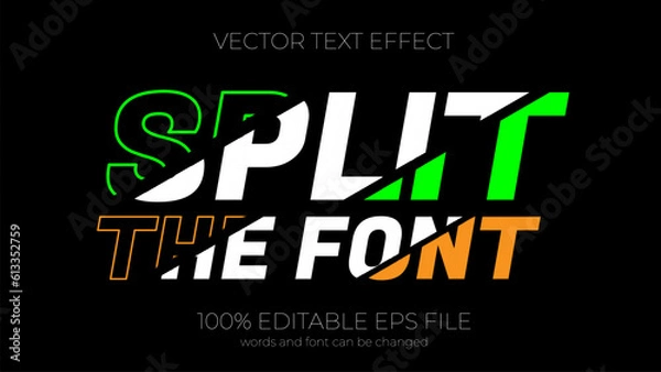 Obraz Split editable text effect style, EPS editable text effect