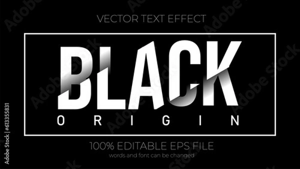 Obraz black editable text effect style, EPS editable text effect