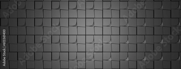 Fototapeta Black blocks seamless background with extrude effects. Dark elegant dynamic abstract BG. Trendy geometric grey blocks. Universal minimal 3d sale modern textures. 