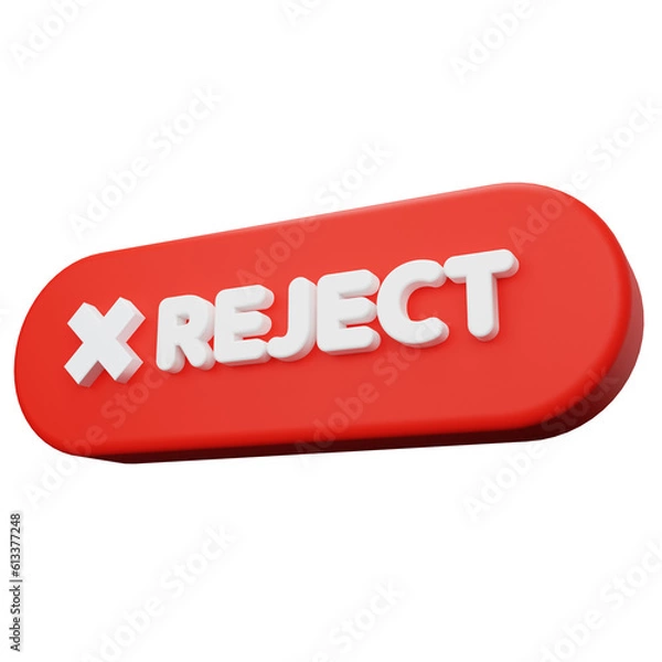 Obraz 3d red reject button