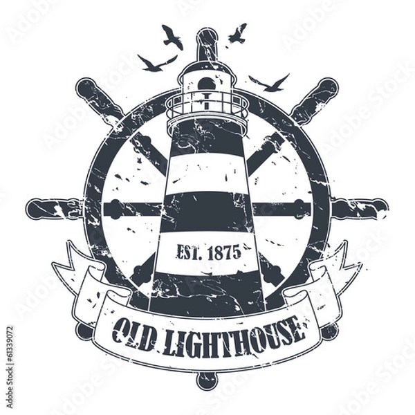 Obraz Stamp with a nautical theme