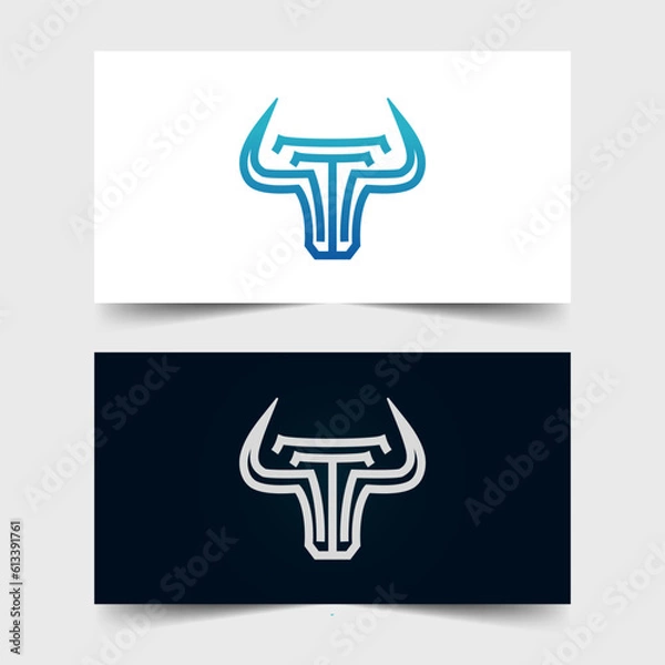 Obraz Modern and simple techno bull logo illustration design