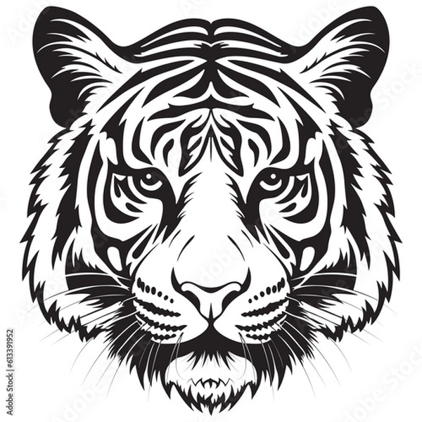 Obraz tiger face, tiger logo, design for badge