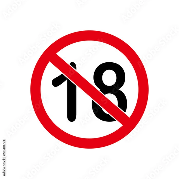 Obraz Forbidden 18 age vector icon