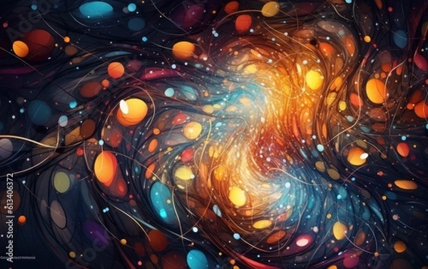 Obraz Abstract background with circles. Generative AI.