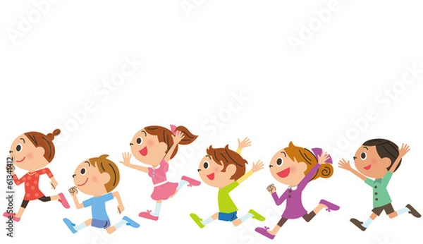 Fototapeta 走る、子供達