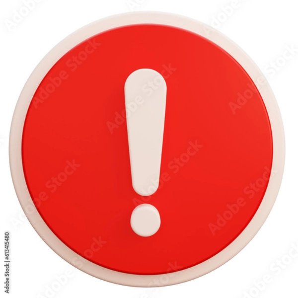 Obraz red exclamation mark warning 3d sign