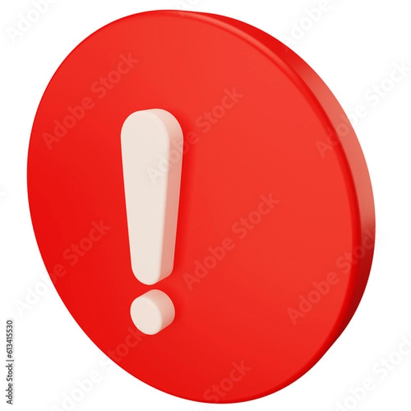 Obraz beware exclamation mark 3d icon