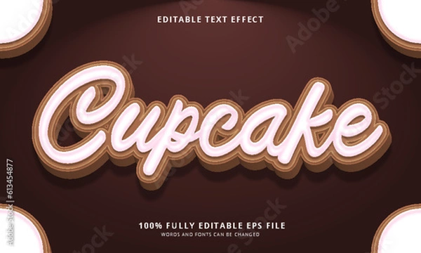 Obraz Cupcake text style editable text effect