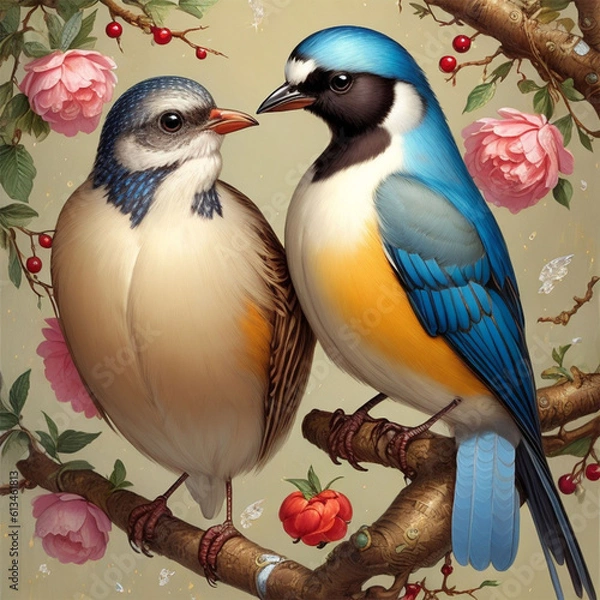 Obraz birds on the tree Generative AI