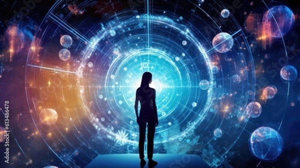 Fototapeta Technology and innovation are being used to overcome the challenges of this new world